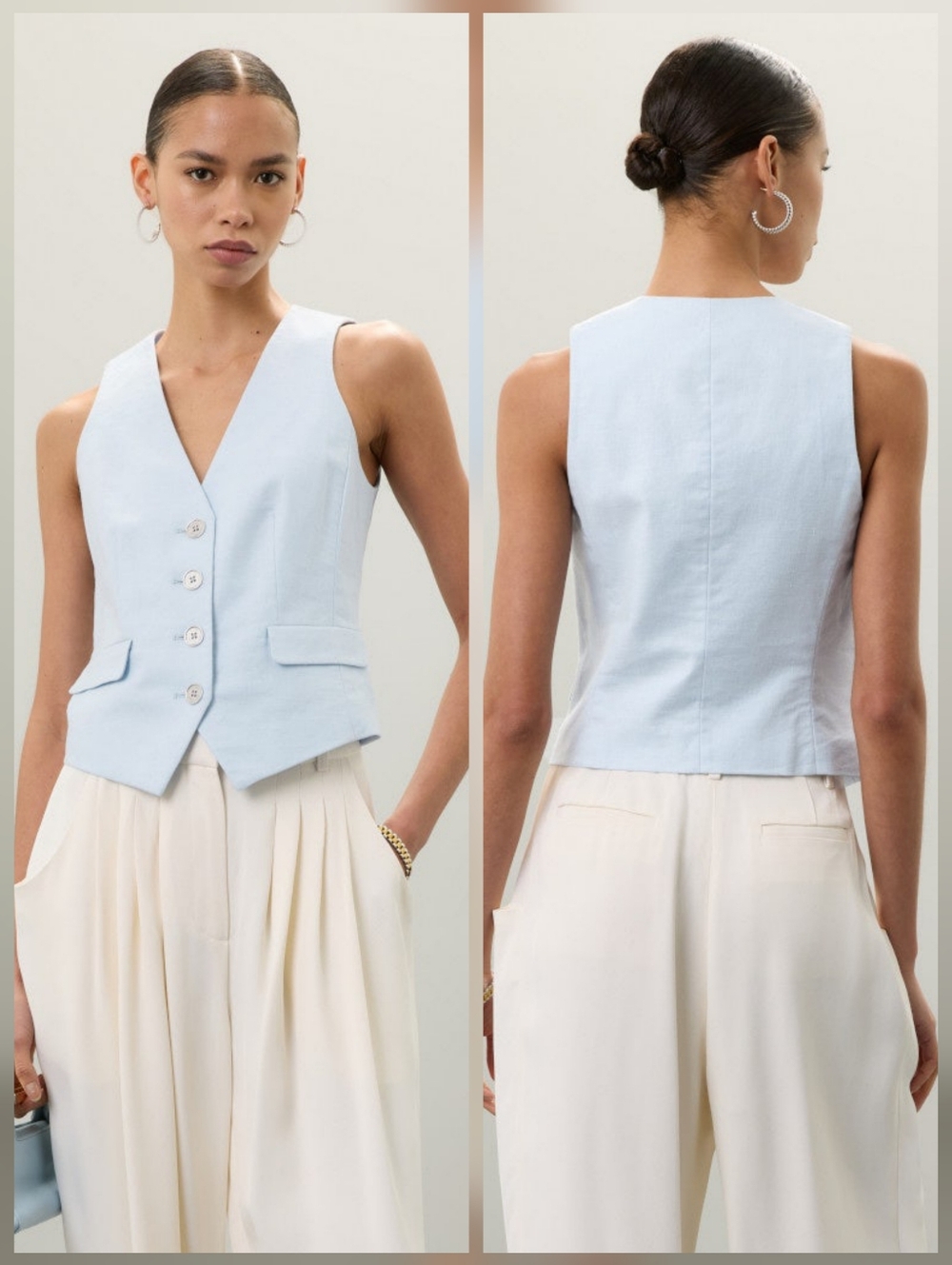 MICHAEL KORS Vest Jacket Sleeveless Front Button Size 0